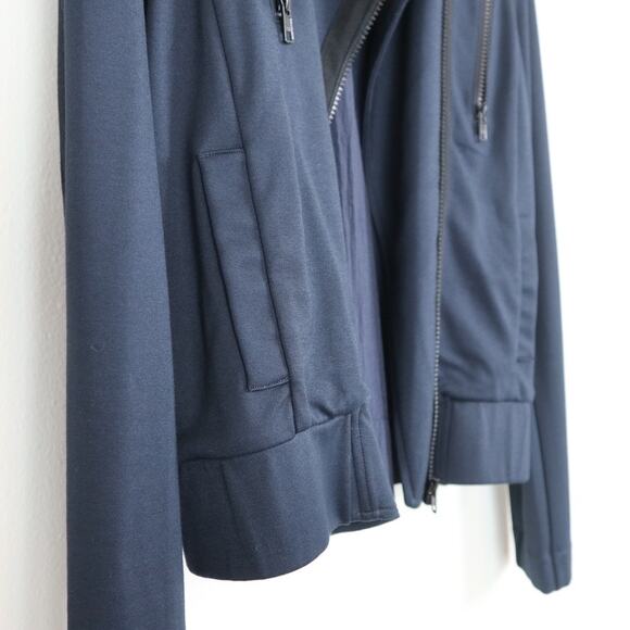 CAbi Size S Chance Moto Jacket Diagonal Zip Bomber 5476 Navy Blue - Picture 5 of 11